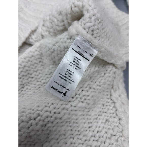 Smartwool women's XS ivory moon ridge boyfriend wool blend‎ oversized sweater - Picture 5 of 10